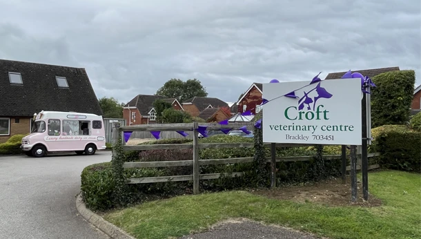 Croft Vets sign and ice cream van
