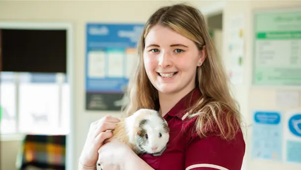 Care Assistant with Guinea Pig